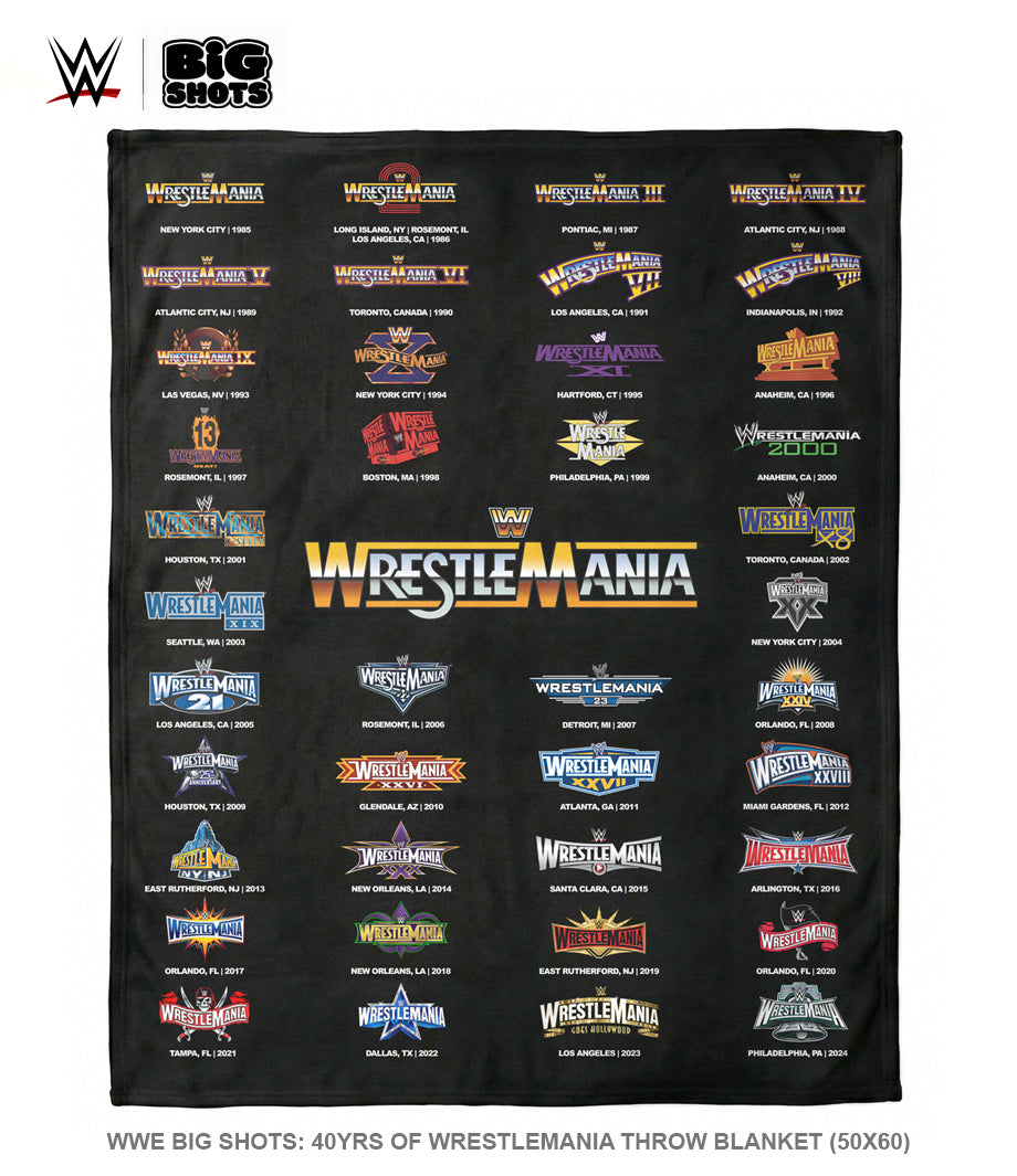 40 Years of WrestleMania Throw Blanket
