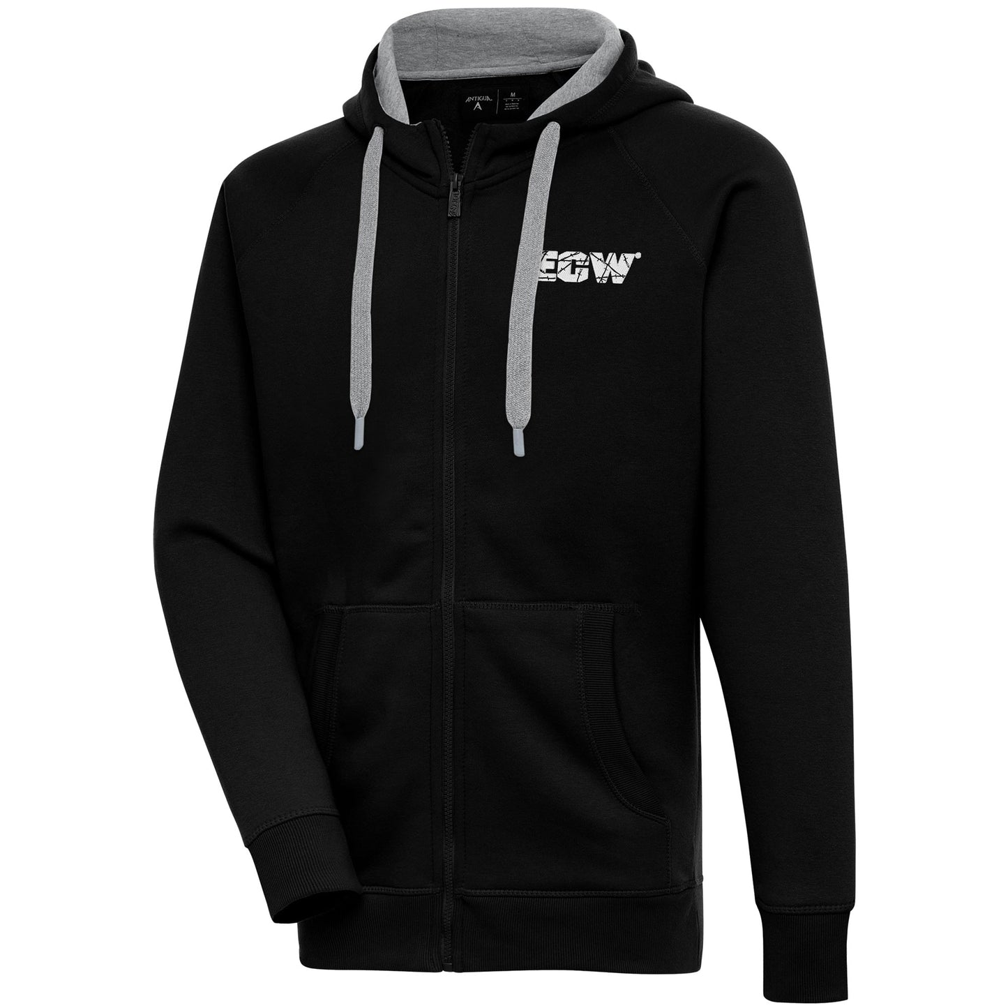 Men's Antigua Black ECW Victory Full-Zip Hoodie