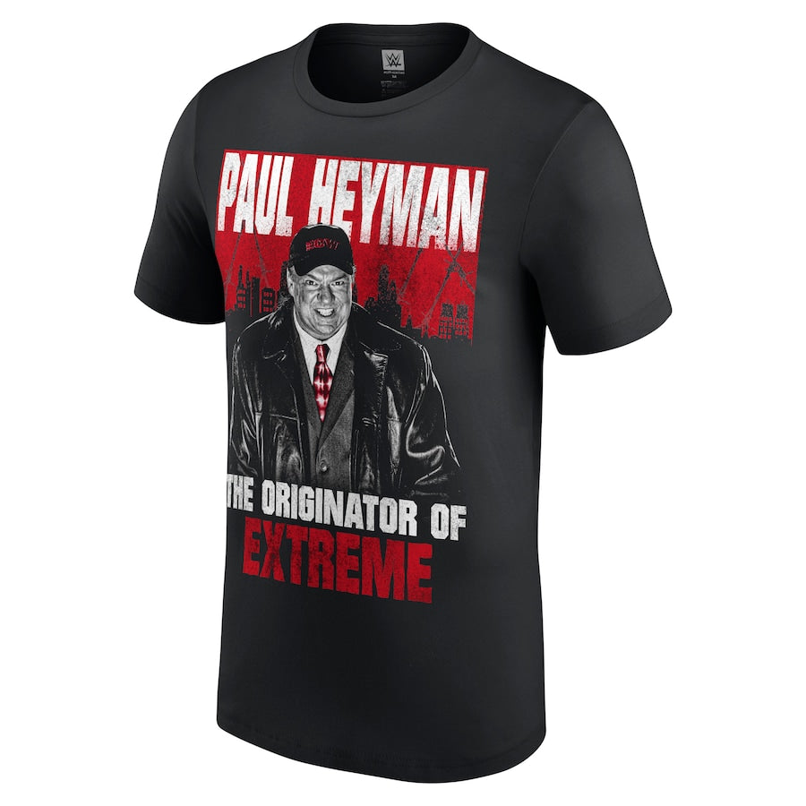 Men's Black Paul Heyman The Originator of Extreme Hall of Fame T-Shirt