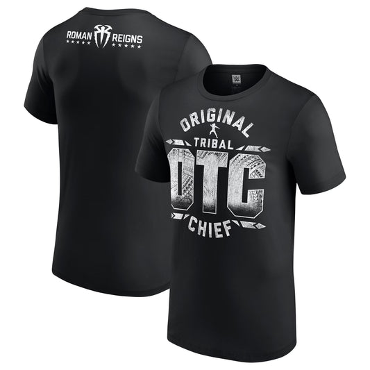 Men's Black Roman Reigns OTC 10-Star T-Shirt