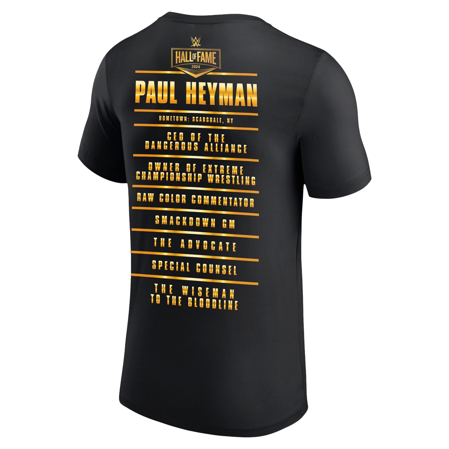 Men's Black Paul Heyman 2024 WWE Hall of Fame T-Shirt
