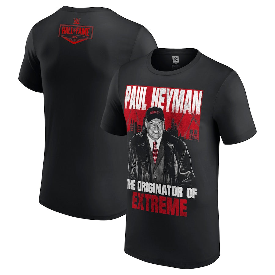 Men's Black Paul Heyman The Originator of Extreme Hall of Fame T-Shirt