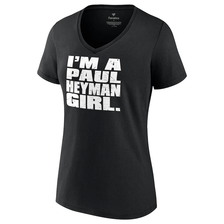 Paul Heyman "I'm A Paul Heyman Girl" V-Neck T-Shirt